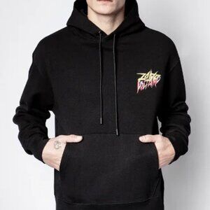 Zadig & Voltaire Black Thunderbolt Graphic Hoodie - Size Small